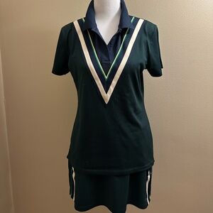 Tory Burch Tech Piqué Chevron Polo tennis skirt